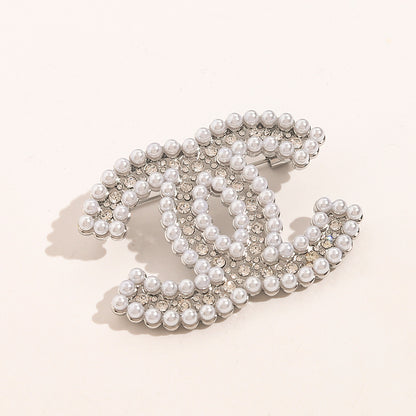 Alloy Stamped Real Gold Plated Brooch,Brooches Collection、CH*NEL Series
