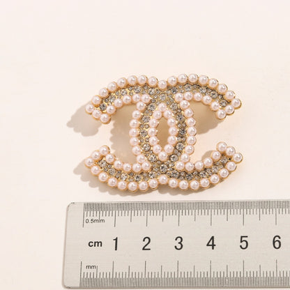Alloy Stamped Real Gold Plated Brooch,Brooches Collection、CH*NEL Series