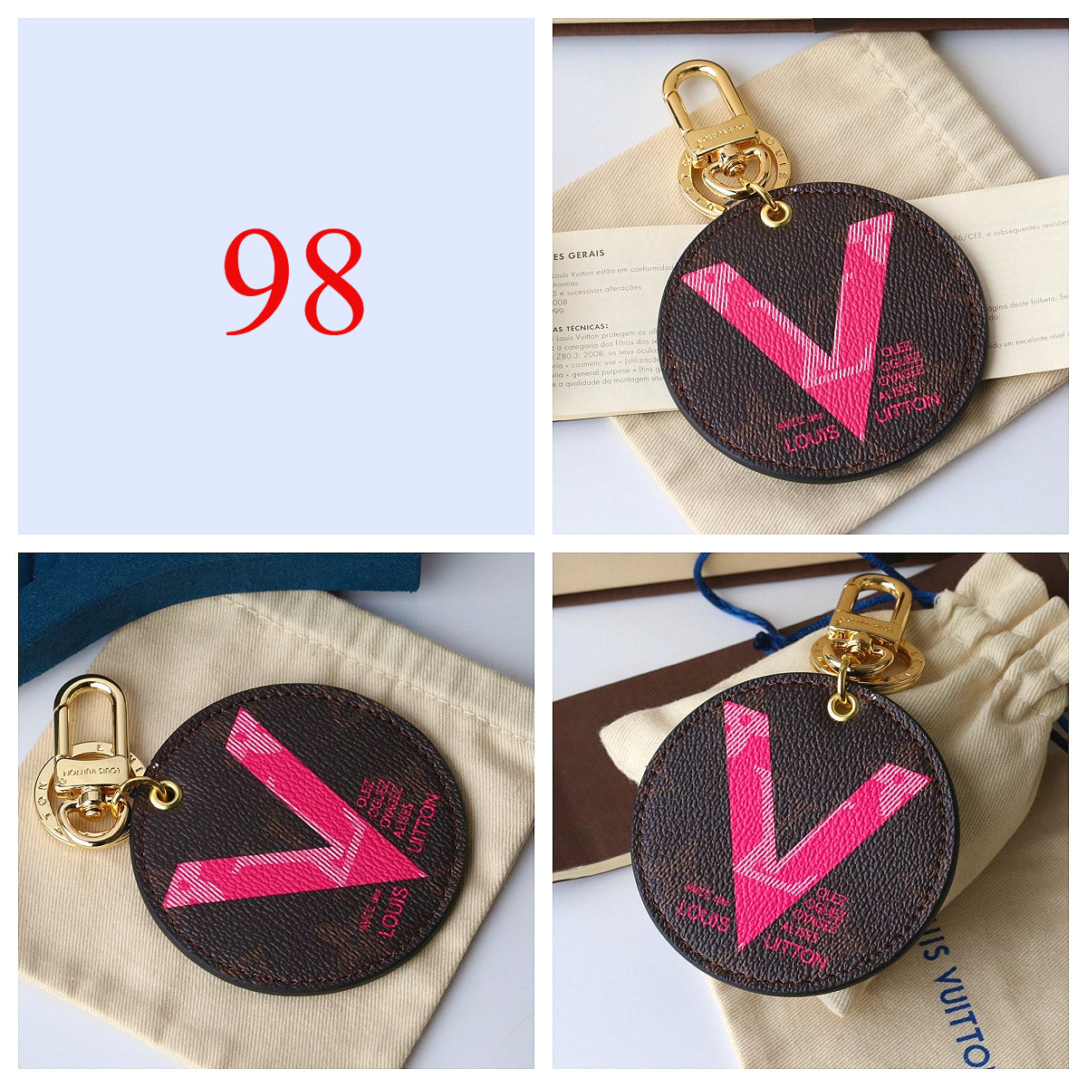 Premium Fashion Keychain Stylish Accessory、L*V Series、𝐊𝐞𝐲𝐜𝐡𝐚𝐢𝐧𝐬 & 𝐊𝐞𝐲 𝐑𝐢𝐧𝐠𝐬（𝐇）