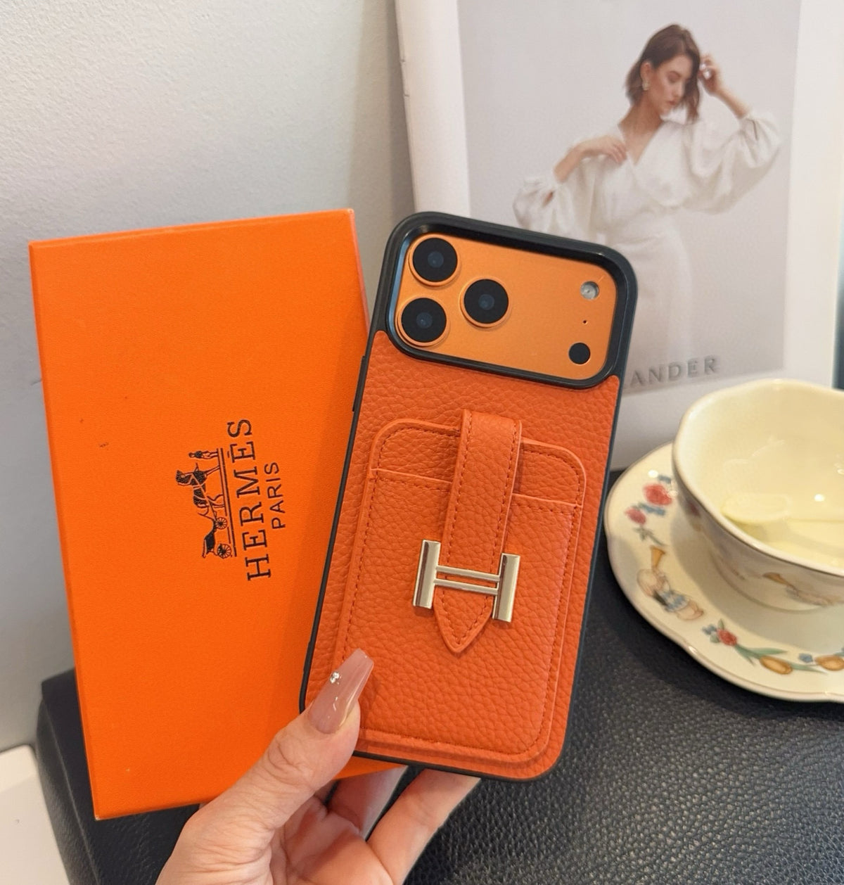 Fashion Aesthetic Shock Absorbing Protective Phone Case  He*mes Series、Fashion Phone Case