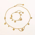 Set Bracciale Collana in Acciaio Inossidabile 304 con Logo Stampato