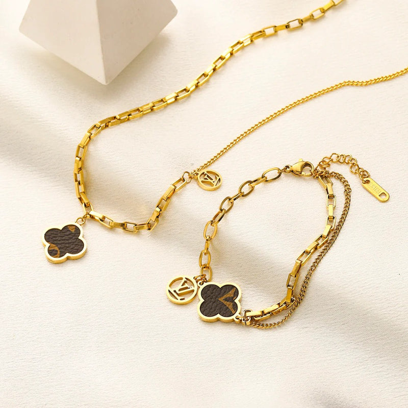 Set Collana Bracciale in Acciaio Inox 304