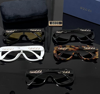 Wide Shield Sunglasses with Thick Brow Frame
