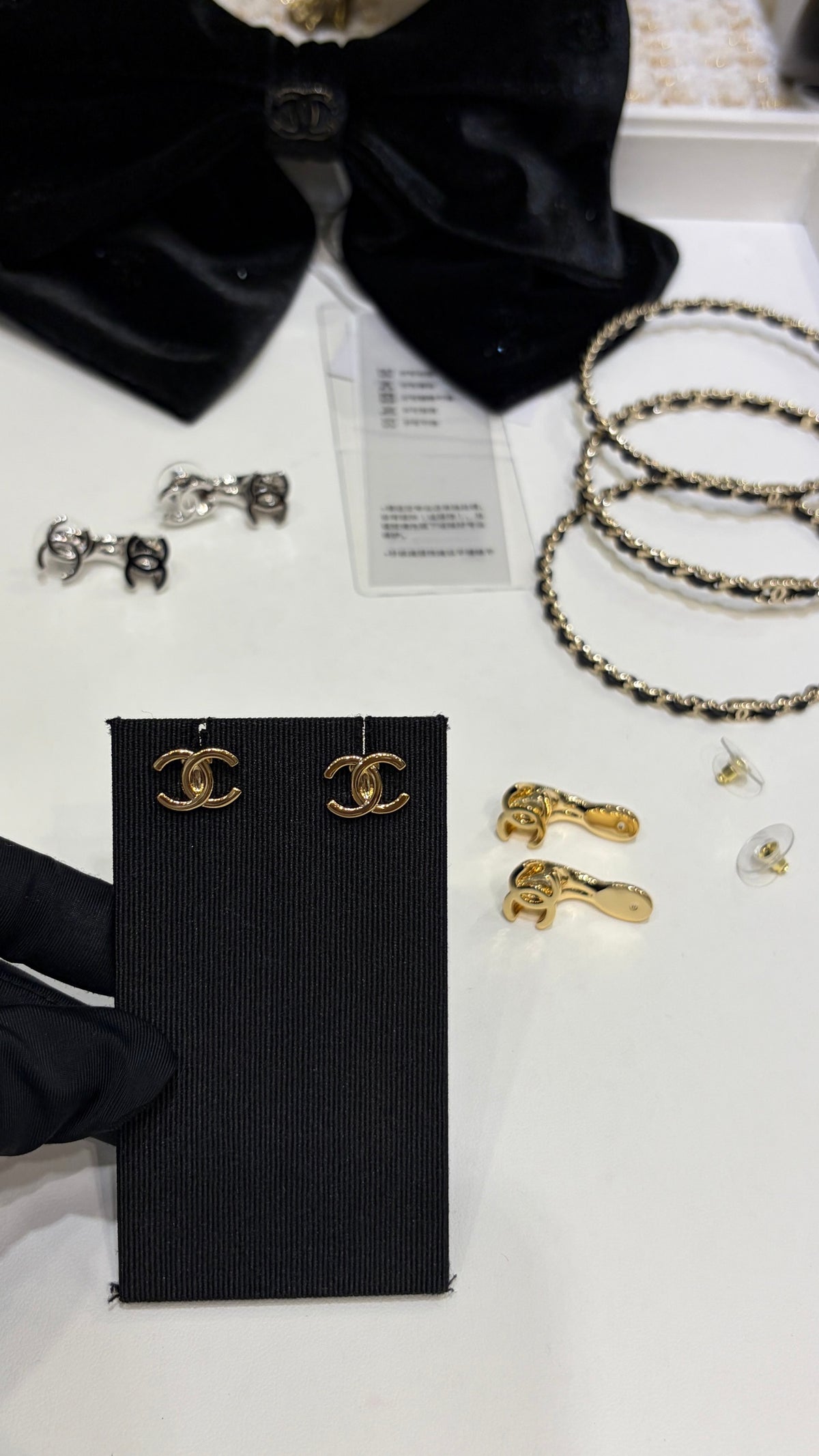 Double Interlocking-C Link Drop Earrings