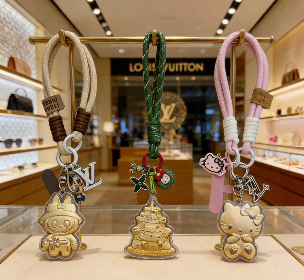 Premium Fashion Keychain Stylish Accessory、L*V Series、𝐊𝐞𝐲𝐜𝐡𝐚𝐢𝐧𝐬 & 𝐊𝐞𝐲 𝐑𝐢𝐧𝐠𝐬（𝐇）