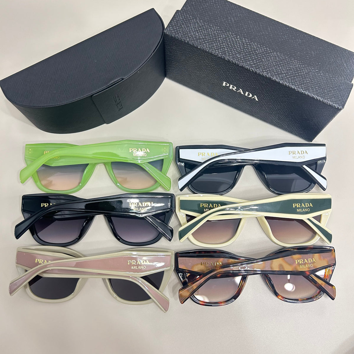 Soft-Square Sunglasses with Wide Sculpted Temples
