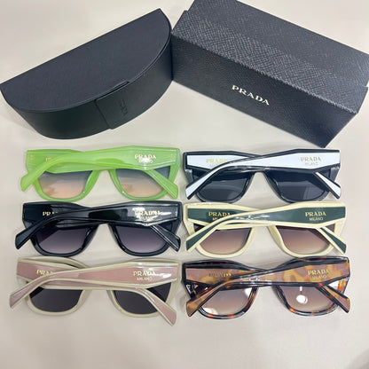 Soft-Square Sunglasses with Wide Sculpted Temples