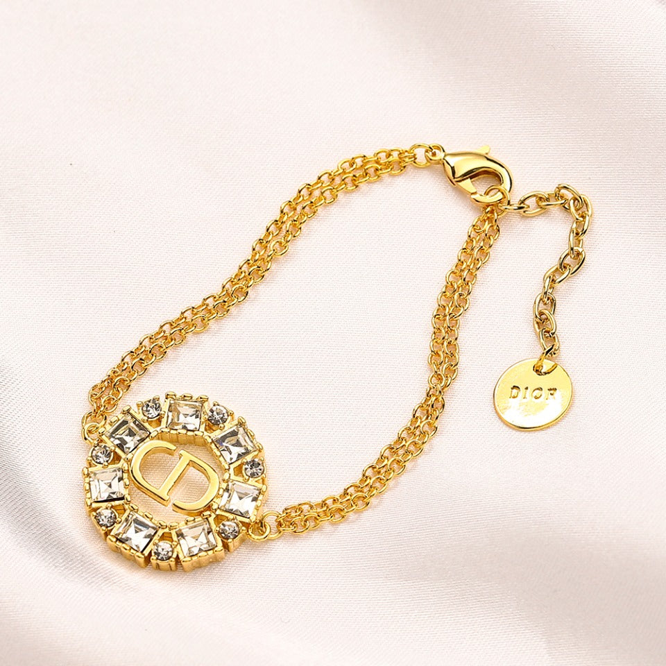 Set Orecchini Bracciale Collana Placcati Oro Vero in Rame e Zirconio