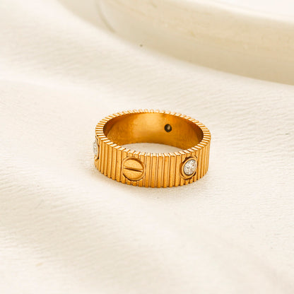 Copper Zirconium Real Gold Plated Ring,Rings Collection、Cart*er  Series