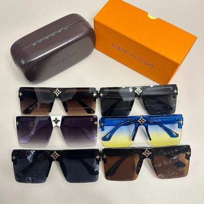 Flat-Top Rimless Sunglasses with Star Bridge Accent