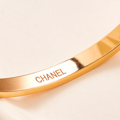 304 Stainless Steel Flower & Oval Stone Bangle Bracelet