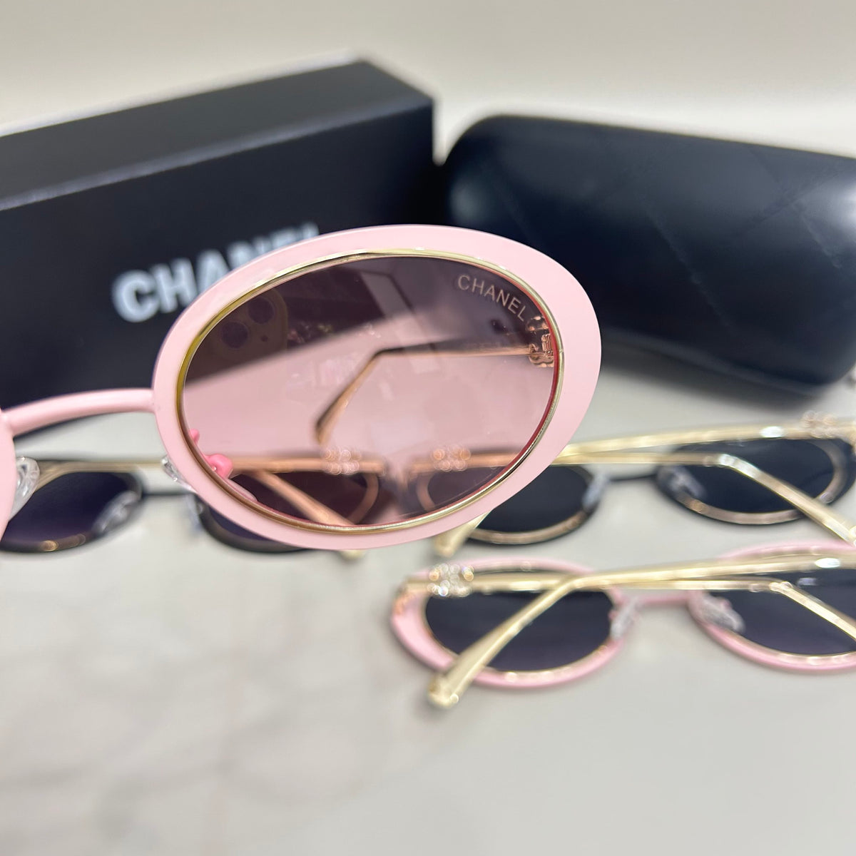 Oval Metal Sunglasses with Slim Double Bridge