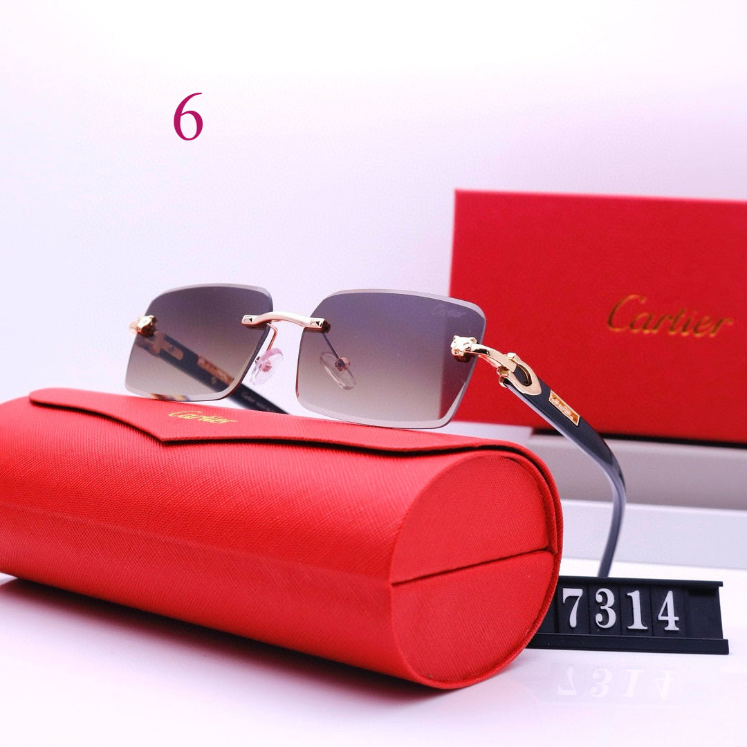 Narrow Rimless Sunglasses with Loop Hinges