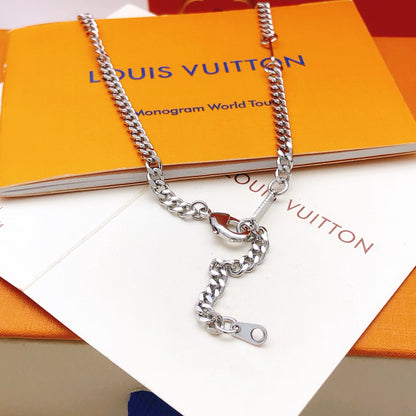 Large Monogram Pendant Chain Necklace