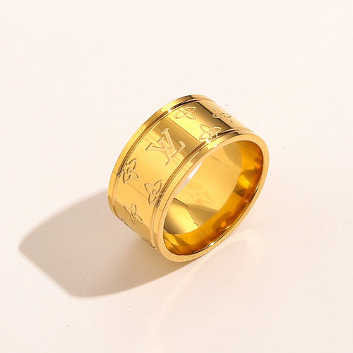 Copper Zirconium Real Gold Plated Ring,Rings Collection、L*V  Series