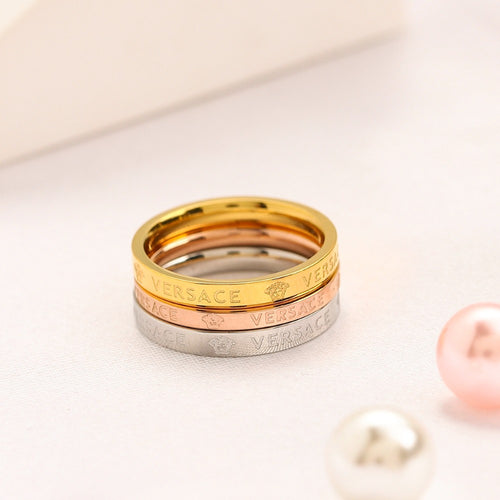 Copper Zirconium Real Gold Plated Ring,Rings Collection、V*rsace Series  Series