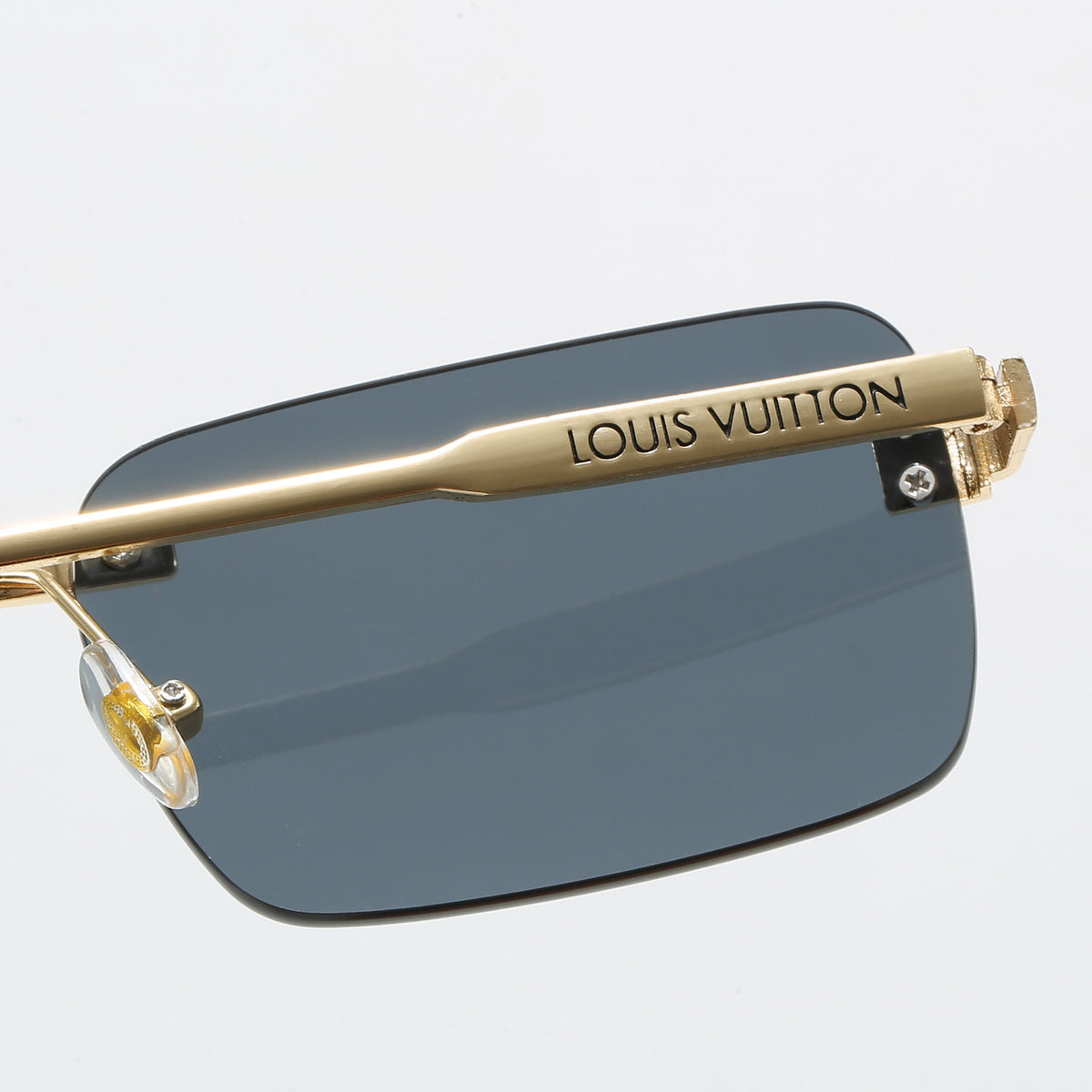 Rimless Square Sunglasses with Monogram Lenses