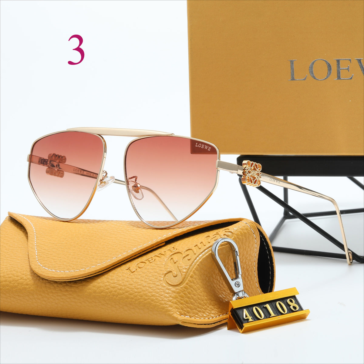 Rimless Aviator Sunglasses with Flat Brow Bar