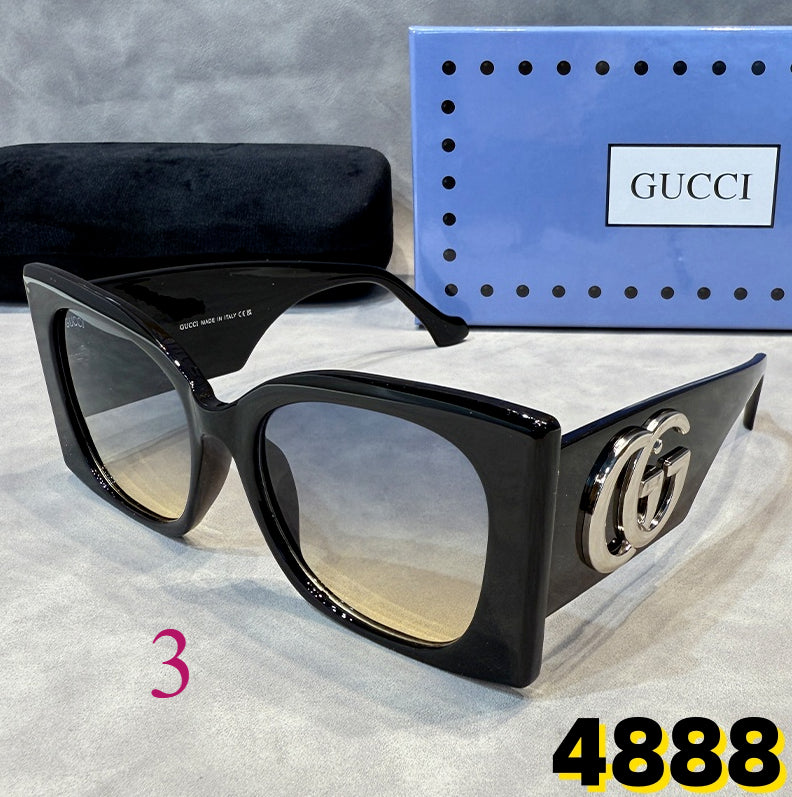 Oversized Square Sunglasses with Interlocking Logo Hinges