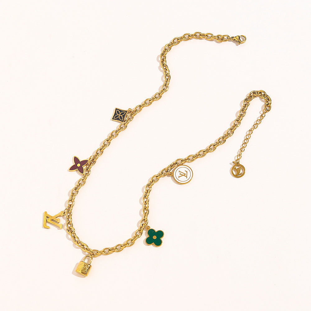 Set di collana e bracciale stampati in acciaio inossidabile 304