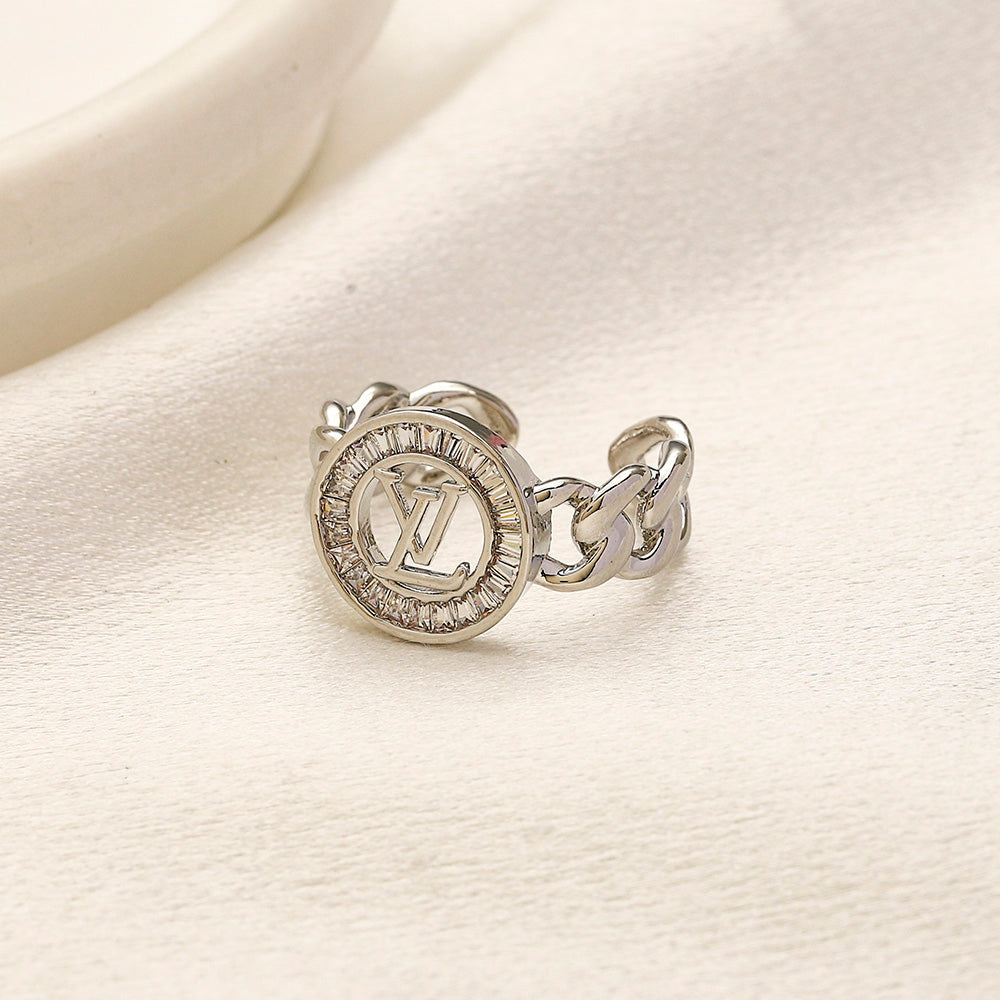 Anello placcato oro vero in rame e zirconio