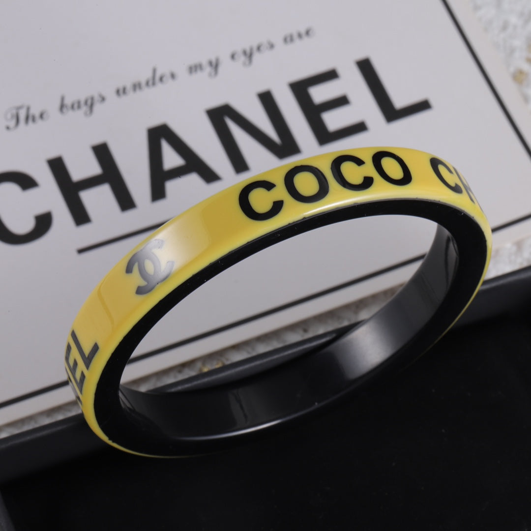 Pastel Lettering Wide Cuff Bracelet