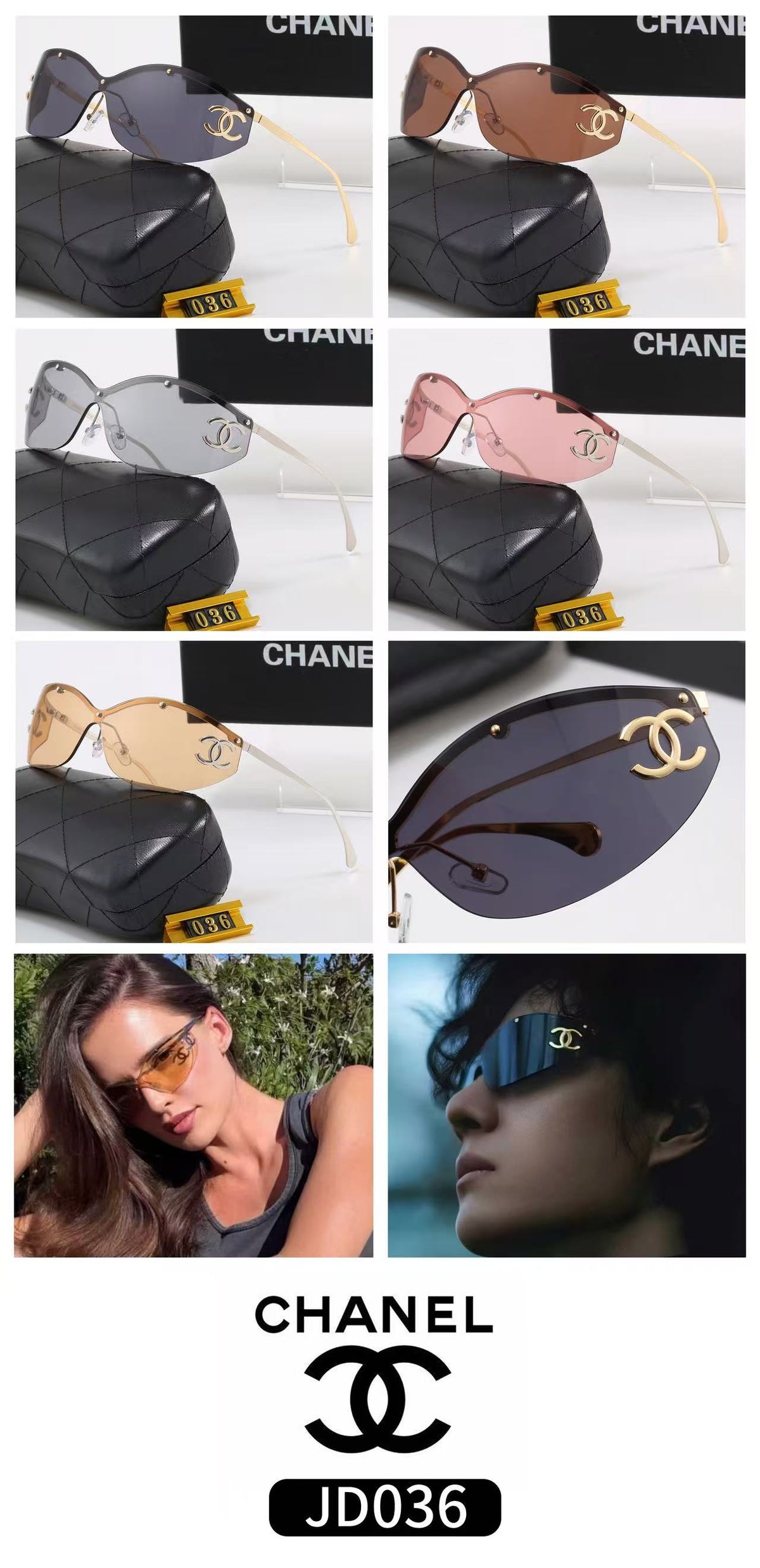 Slim Oval Sunglasses with Metallic Temple Accents