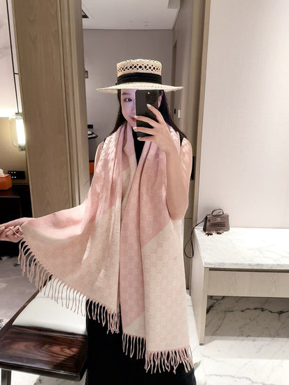 Diagonal Colorblock Monogram Scarf