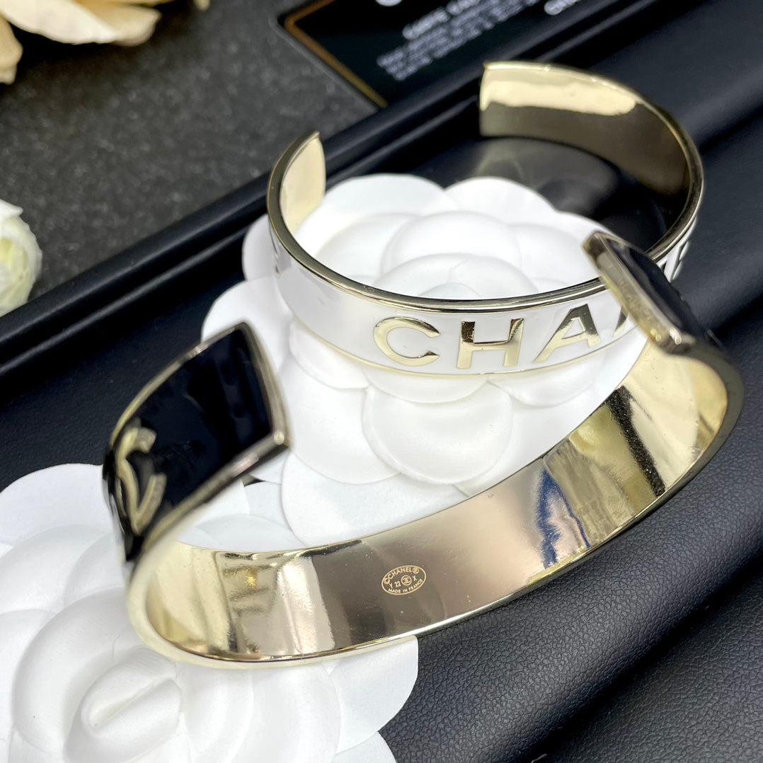 Bold Lettering Wide Cuff Bracelet
