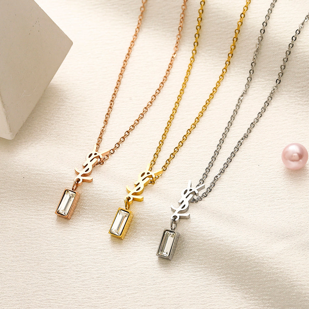 Set collana e orecchini in acciaio inossidabile 304