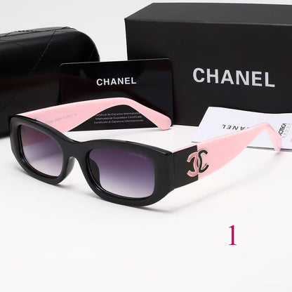 Slim Cat-Eye Sunglasses with Wide Logo Temples