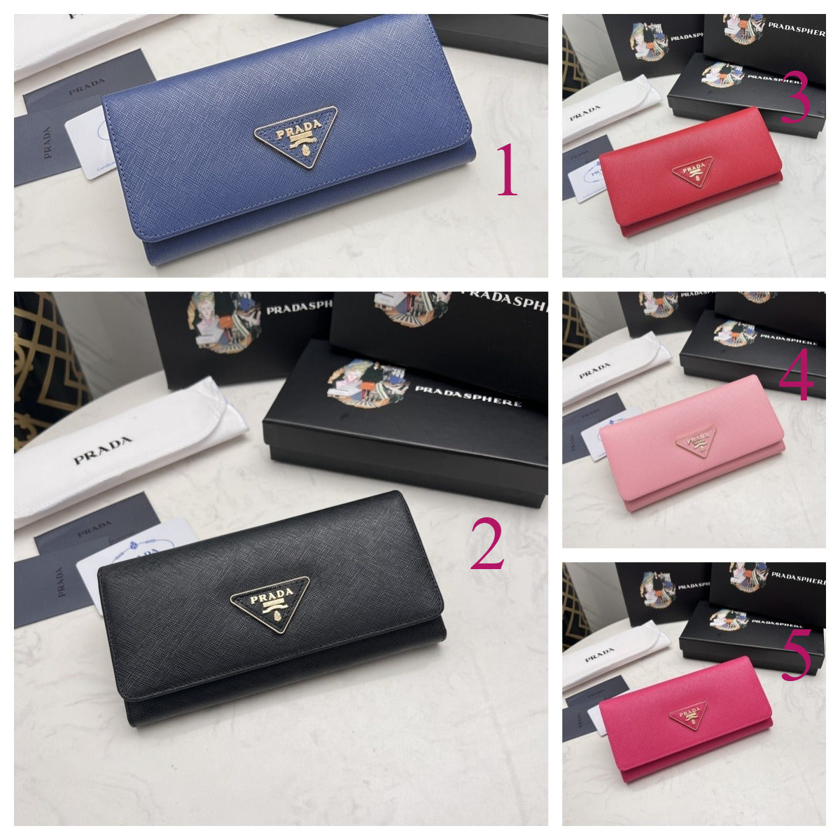 Luxury‑Inspired Trendy Wallets 032  Pr*da Series、Fashion Bags