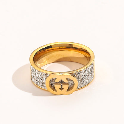 Copper Zirconium Real Gold Plated Ring,Rings Collection、GU*CI  Series