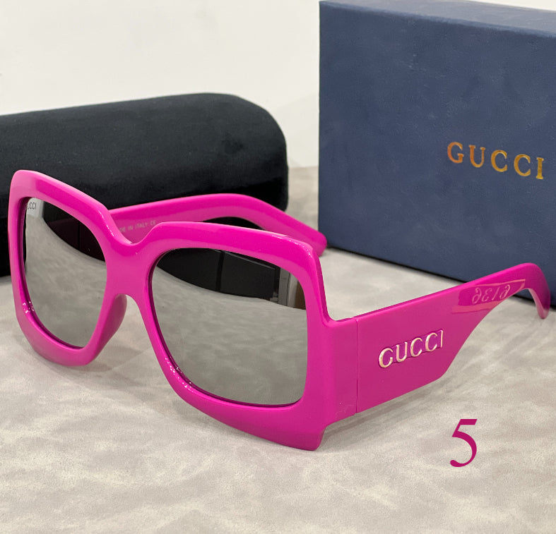 Oversized Butterfly Sunglasses with Broad Logo Temples