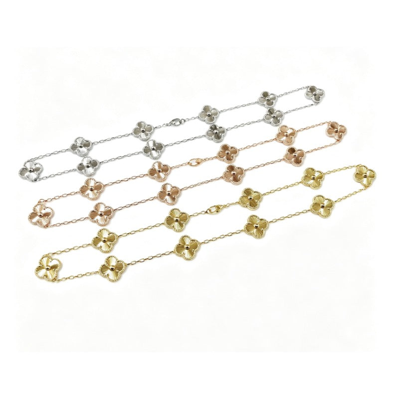 Fluted Quatrefoil Station Necklace