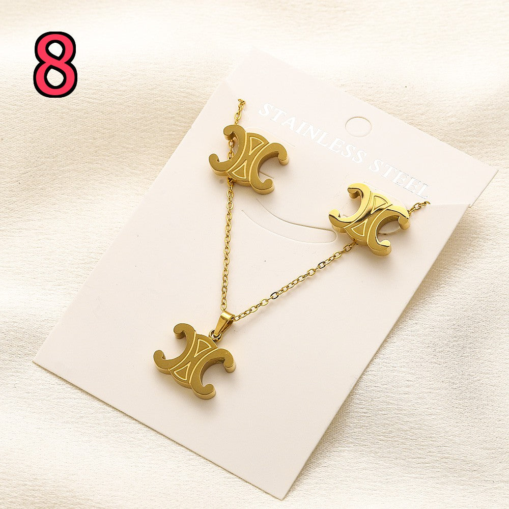 Schmuckset aus Edelstahl 304 (Ohrringe und Halskette)