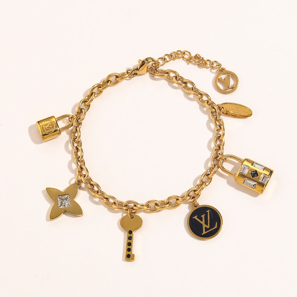 Halsketten- und Armbandset aus gestanztem Edelstahl 304