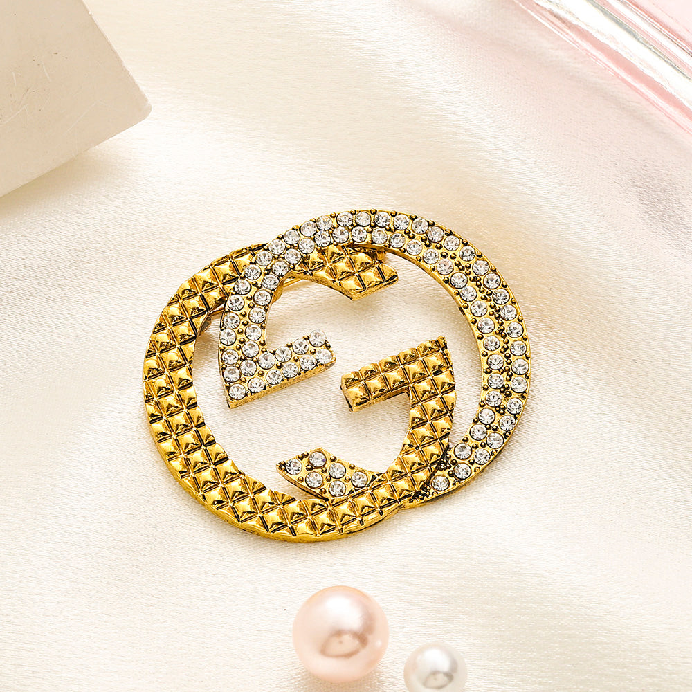 Alloy Steel Stamped Logo Brooch,Brooches Collection、GU*CI Series、