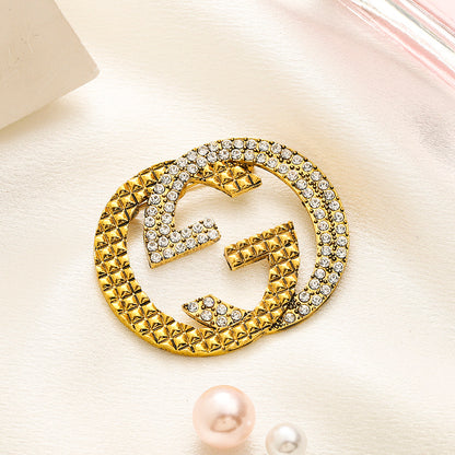 Alloy Steel Stamped Logo Brooch,Brooches Collection、GU*CI Series、