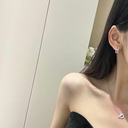 Pave Ring & Safety-Pin Pendant Necklace