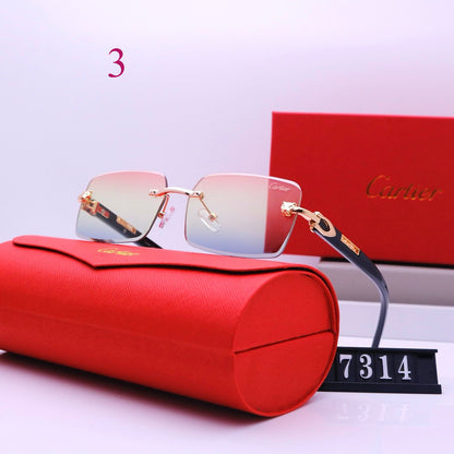 Narrow Rimless Sunglasses with Loop Hinges