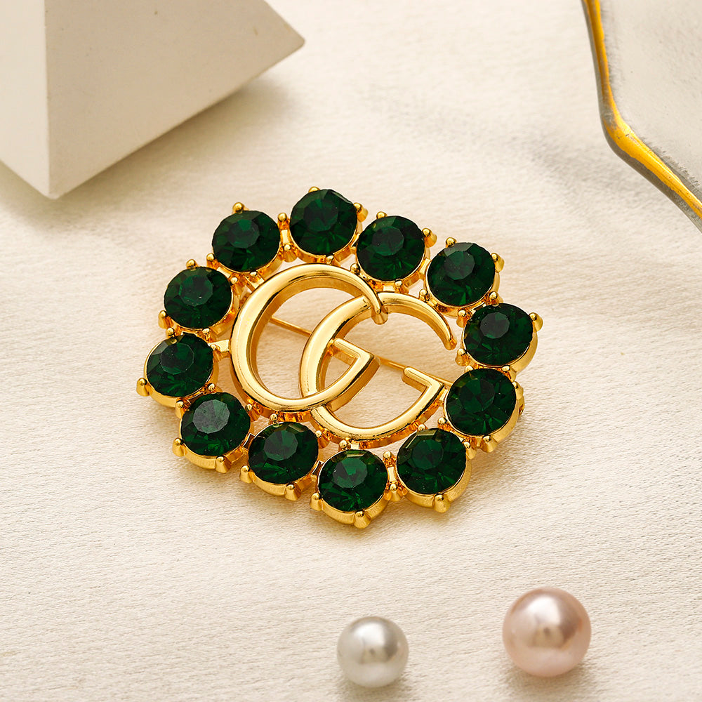 Alloy Stamped Real Gold Plated Brooch,Brooches Collection、GU*CI Series