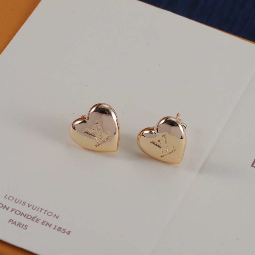 Polished Heart Stud Earrings