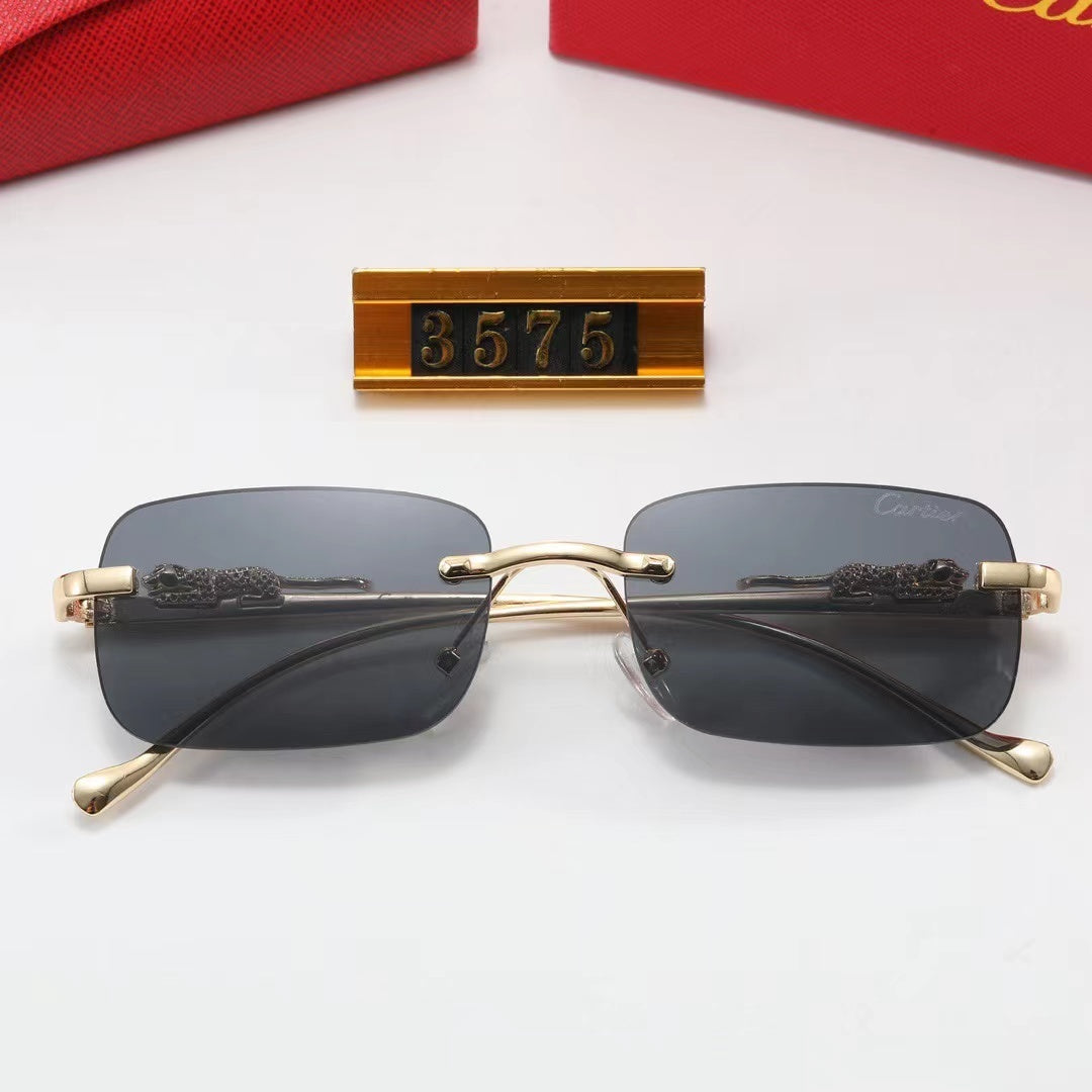 Rounded Rectangle Rimless Sunglasses