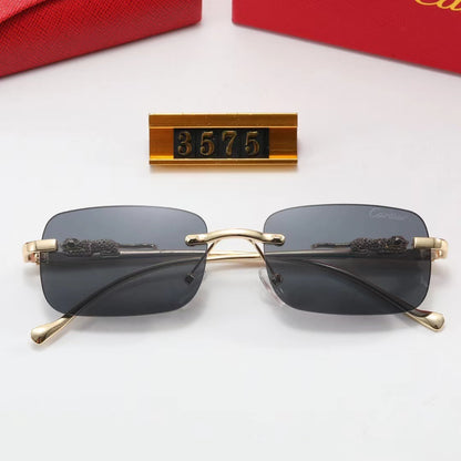 Rounded Rectangle Rimless Sunglasses