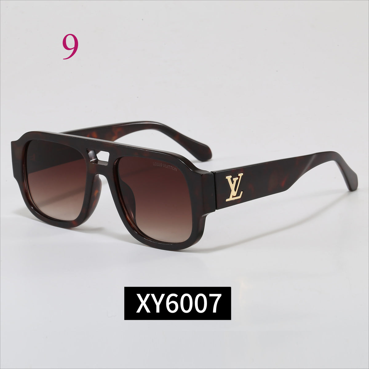 Rectangular Monogram-Temple Glasses - Clear and Tinted Lens Options