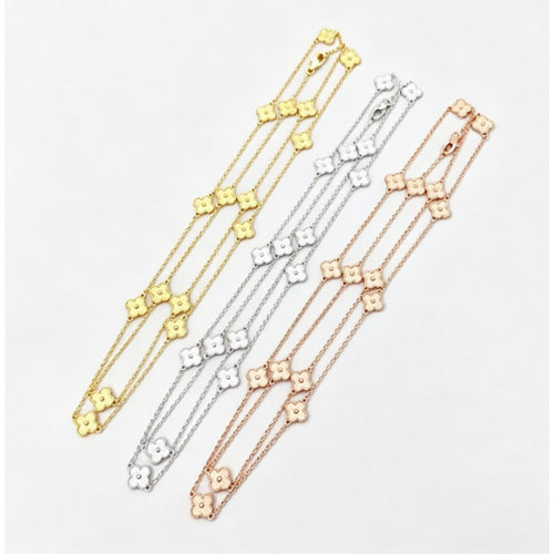 Paperclip & Floral Station Necklace