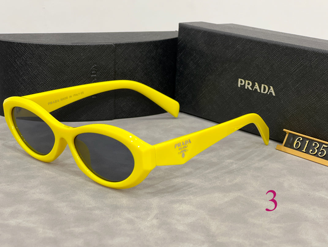 Chunky Oval Sunglasses with Triangular Temple Detail