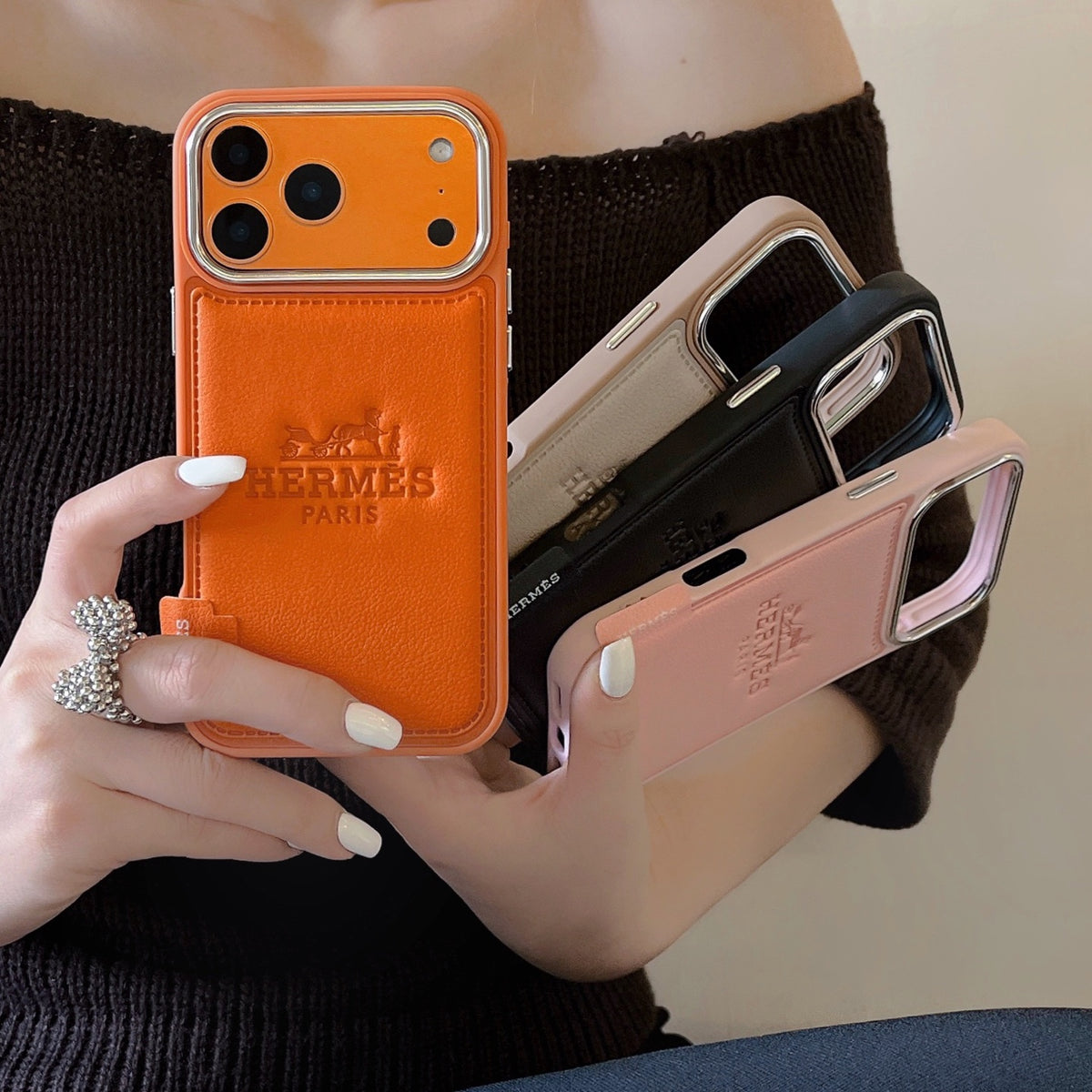 Fashion Aesthetic Shock Absorbing Protective Phone Case  He*mes Series、Fashion Phone Case