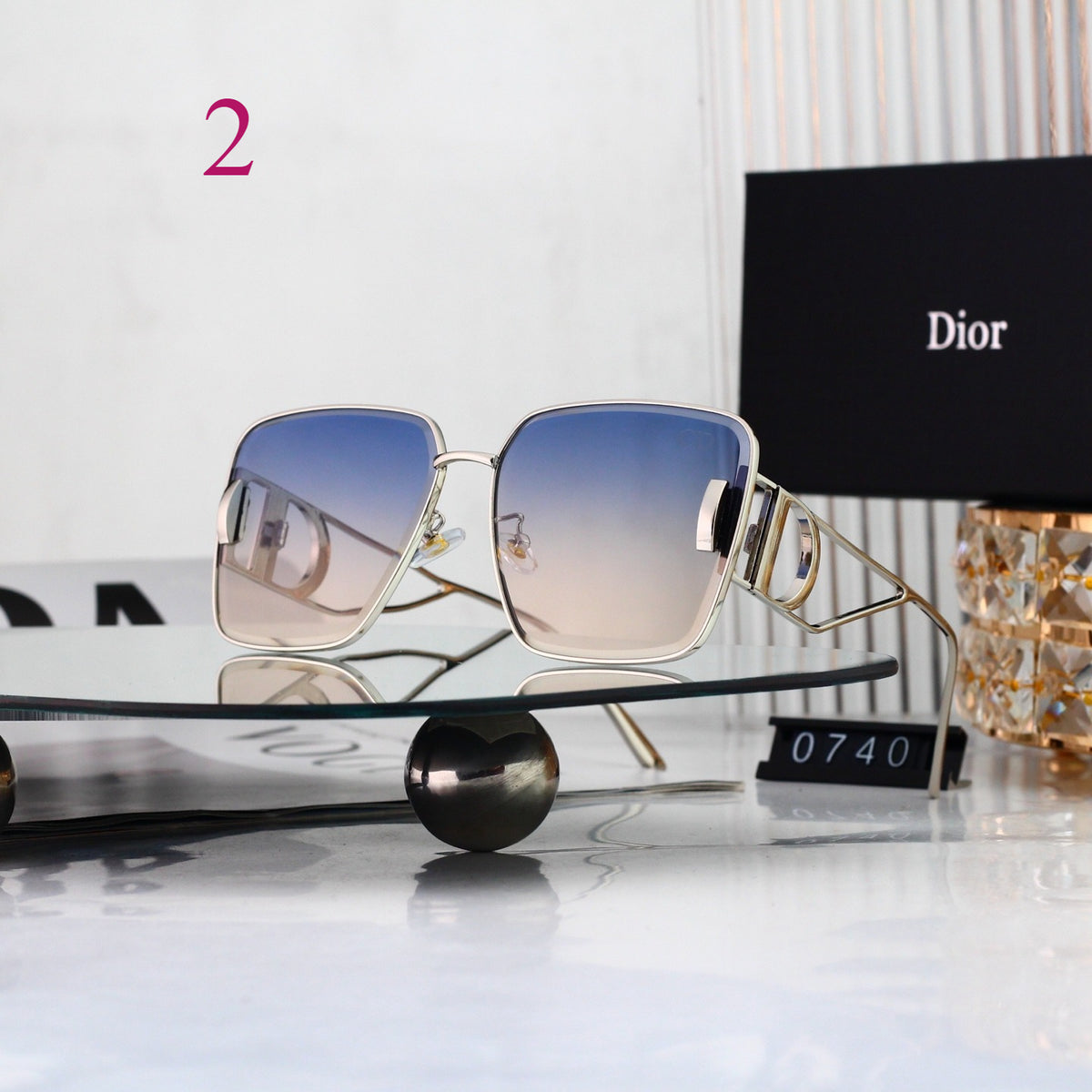 Squared Aviator Sunglasses with Slim Metal Rims